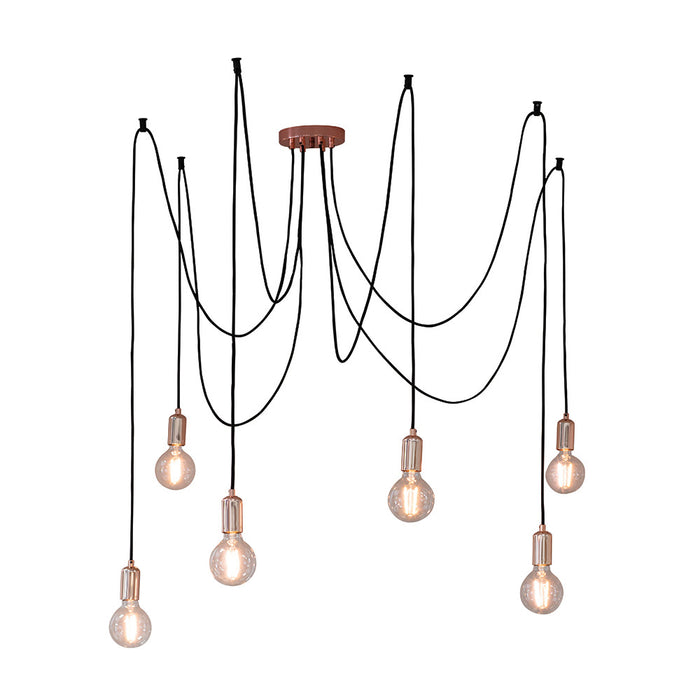 Endon Lighting 76580 Studio Copper 6 Ceiling Pendant Light