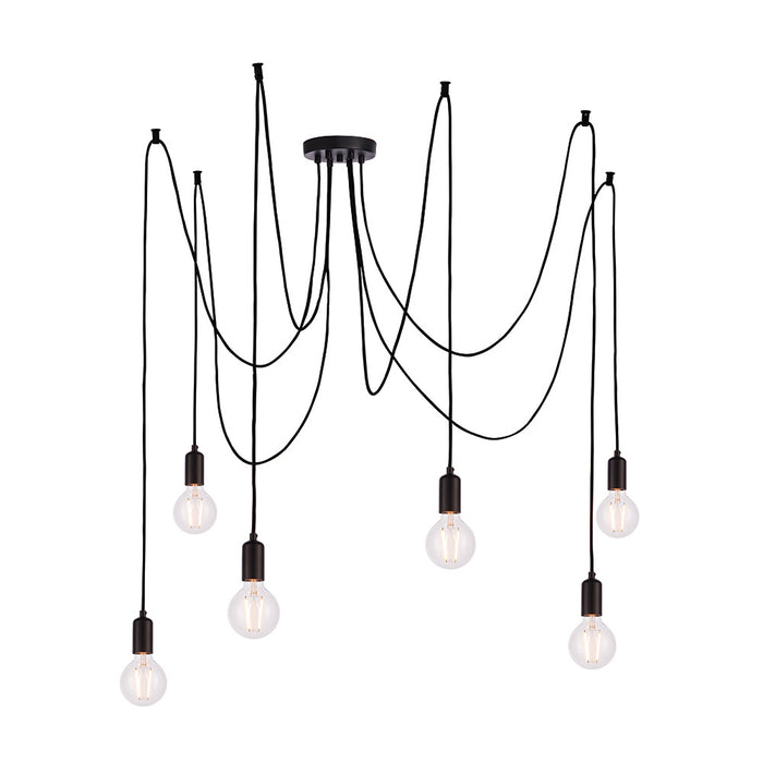 Endon Lighting 76583 Studio Black 6 Ceiling Pendant Light