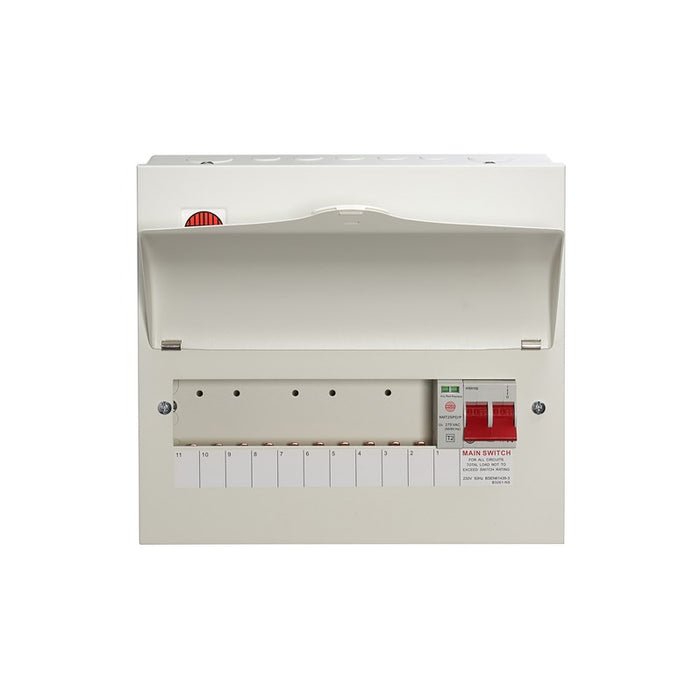 Wylex NM1006LS 10 Way Consumer Unit Main Switch 100A, Fixed Configuration, with SPD