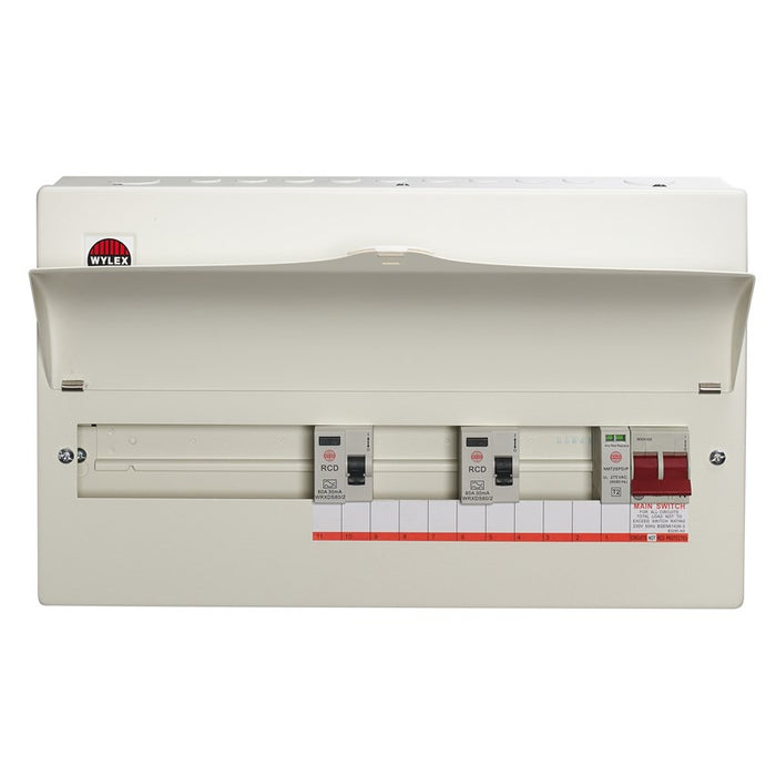 Wylex  NMRS14SSLMHISA 14 Way High Integrity Consumer Unit 100A Main Switch, 80A 30mA RCDs, Flexible Configuration, with SPD