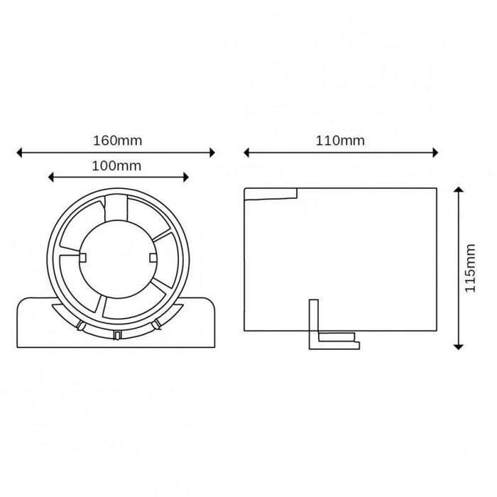 Xpelair / Airline 4"/100mm Axial Inline Duct Fan with Ducting and Grilles