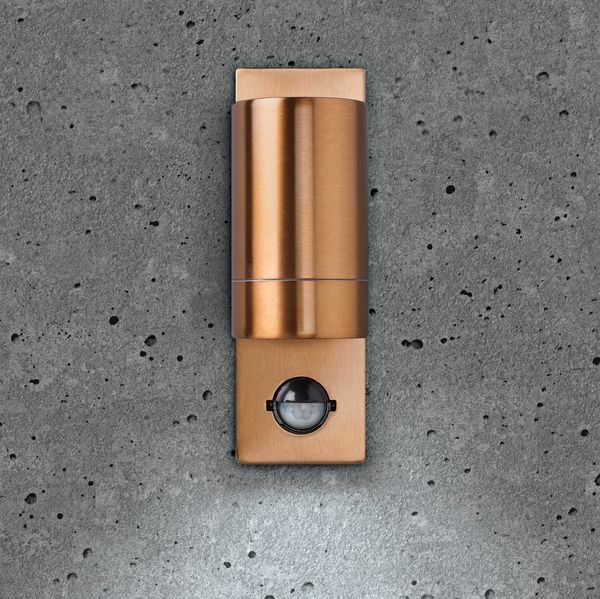 Bell Lighting 10416 Luna GU10 IP44 Copper Fixed Single Wall Light with PIR