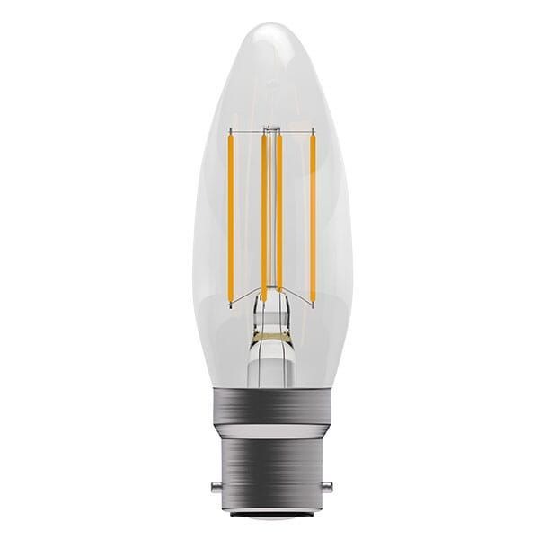 Bell Lighting 60114 4W LED Filament Clear Candle Dimmable - BC, 4000K