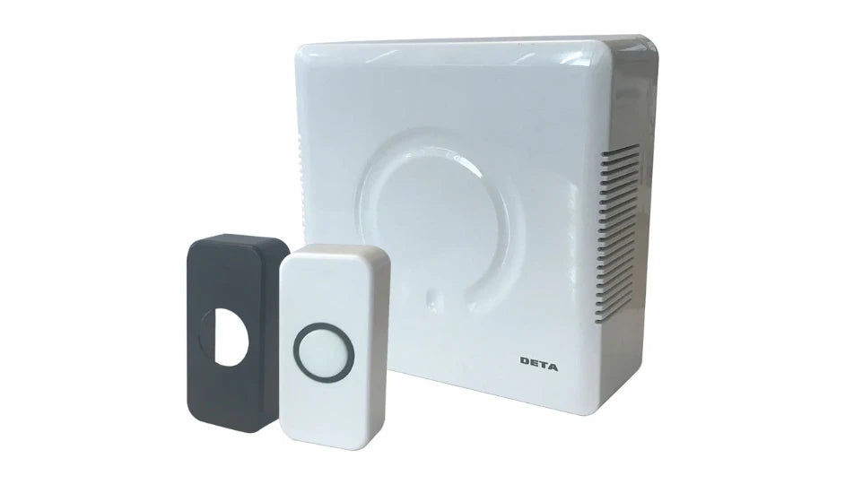 Deta C3504 Door Bell Chime and Push with White & Black Covers