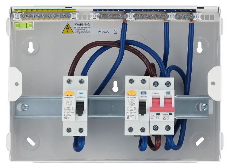 BG CFUD6606A 12 Module, 6 Way, 100A Main Switch, 63A/63A Type A RCD