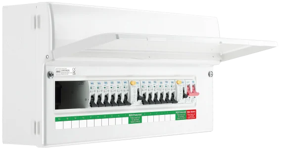 BG CFUDP1000016A 22 Module, 16 Way, 100A Main Switch, 100A/100A Type A RCD, 12 MCB's