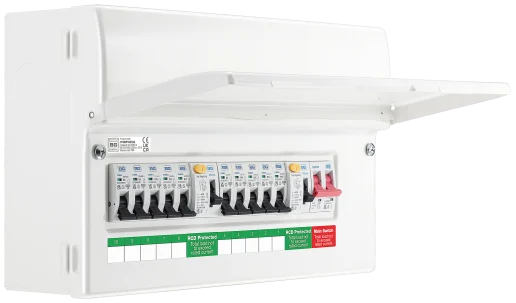 BG CFUDP16610A 16 Module, 10 Way 63A/63A Type A RCD, 10 MCB's