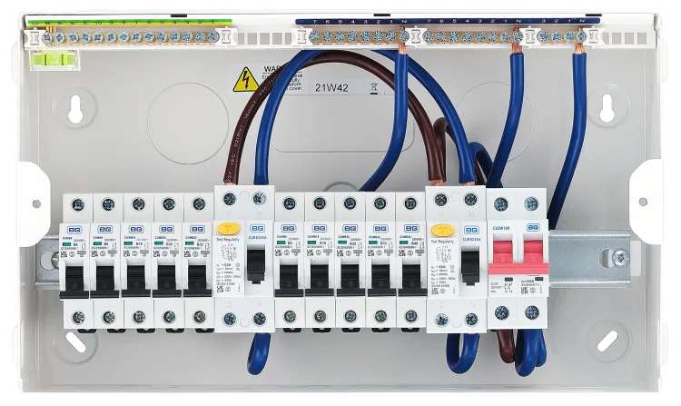 BG CFUDP16610A 16 Module, 10 Way 63A/63A Type A RCD, 10 MCB's