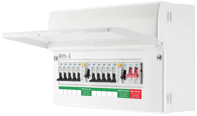 BG CFUDP16610A 16 Module, 10 Way 63A/63A Type A RCD, 10 MCB's