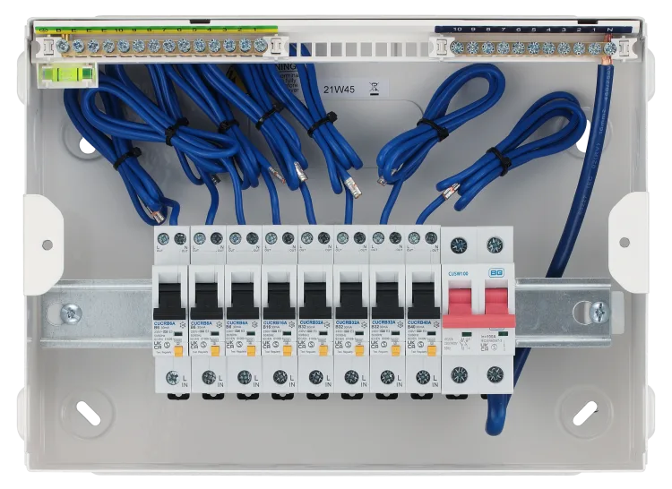 BG CFUSWP810A 12 Module 10 Way 100A Main Switch, 8 RCBO's