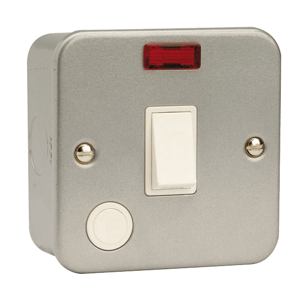 Click Scolmore CL023 20A Double Pole Plate Switch With Neon & Optional Flex Outlet