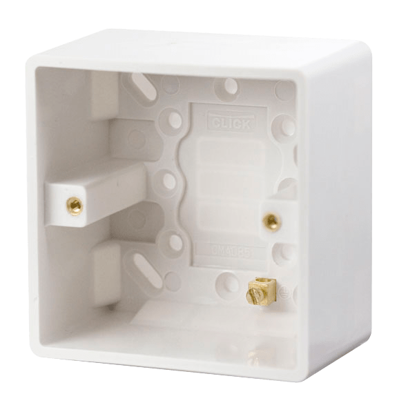 Click Scolmore Mode CMA085 1 Gang 47mm Moulded Pattress Box