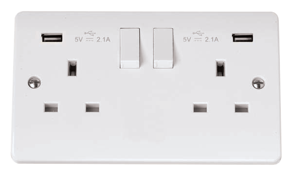 Click Scolmore Mode CMA780 13A 2G Switched Socket with USB 4.2A