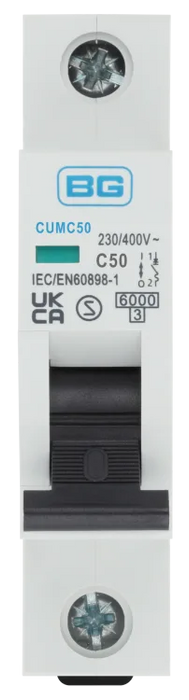 BG CUMC50 Single Pole, 6kA 50A, 1 Module MCB