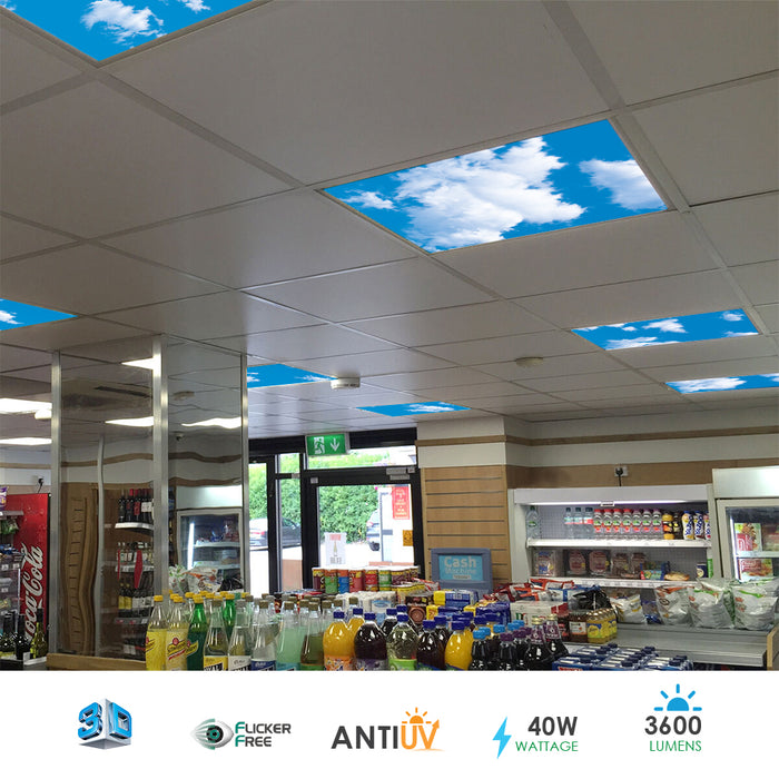 ENER-J E802 SKY Cloud LED Panel 3D effect 600x600mm 40W set of 6 units