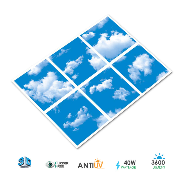 ENER-J E802 SKY Cloud LED Panel 3D effect 600x600mm 40W set of 6 units