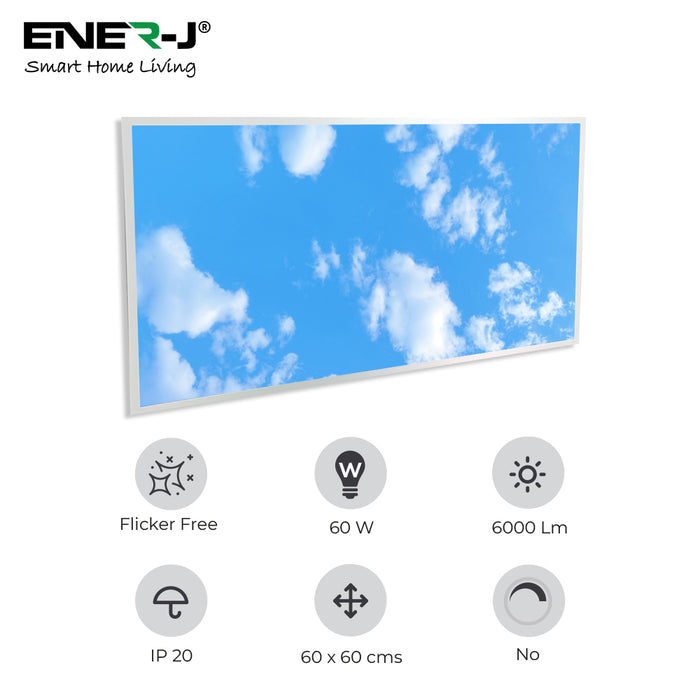 ENER-J E815 60W 3500lm 6000K 1195x595mm size LED Backlit Panel with 2D Sky Picture