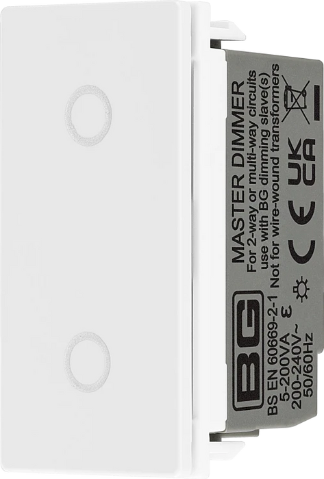 BG Nexus EMTDMW Intelligent LED Touch Dimmer Euro Module 100W White