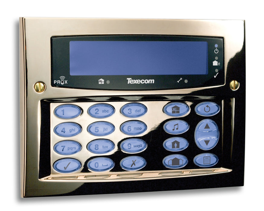 Texecom DBD-0122  Premier Elite Polished Brass FMK Keypad