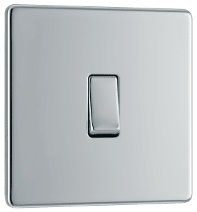 BG Nexus FPC12 10A 1G 2W Single Light Switch Polished Chrome