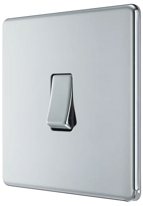 BG Nexus FPC12 10A 1G 2W Single Light Switch Polished Chrome