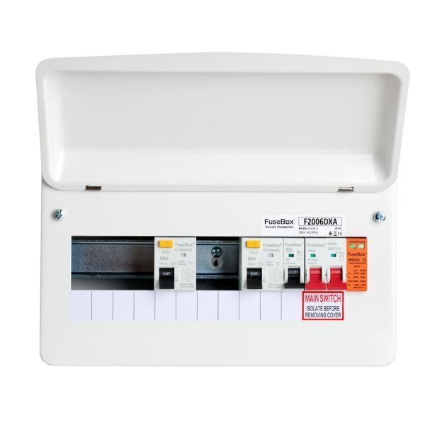 FuseBox F2006DXA 6 WAY SPD T2 (2 × 80A 30mA RCD’s TYPE A)