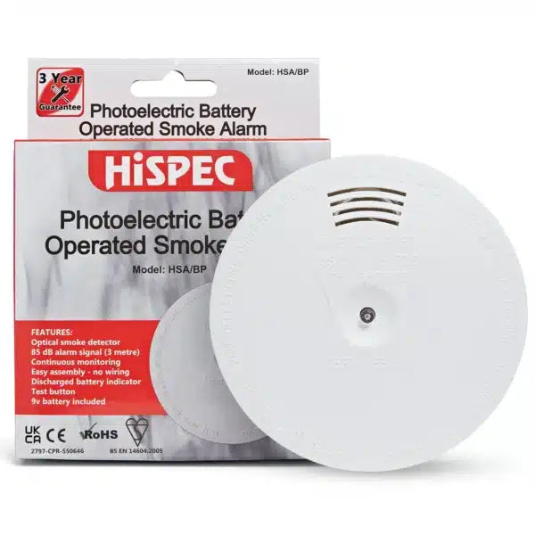 Hispec HSA/BP Battery Operated Smoke Detector