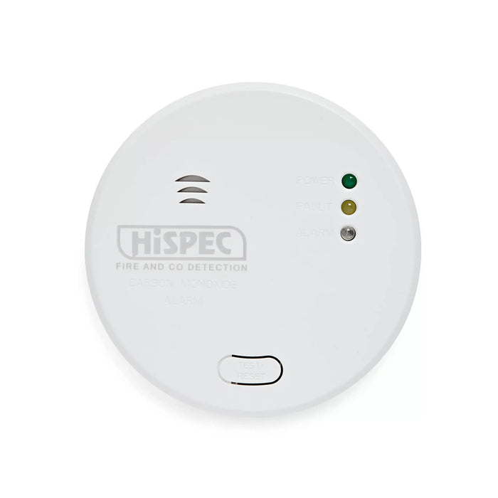 Hispec HSSA/CO/FF10 Interconnectable Fast Fix Mains Carbon Monoxide Detector with 10yr Rechargeable Lithium Battery Back