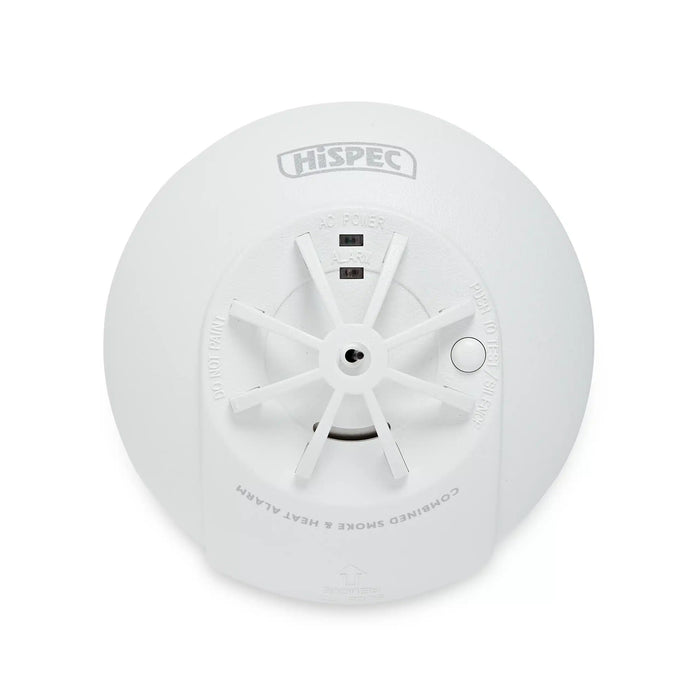 Hispec HSSA/PH/RF10-PRO RF COMBO Fast Fix Mains Smoke & Heat Detector with 10yr Rechargeable Lithium Battery Backup