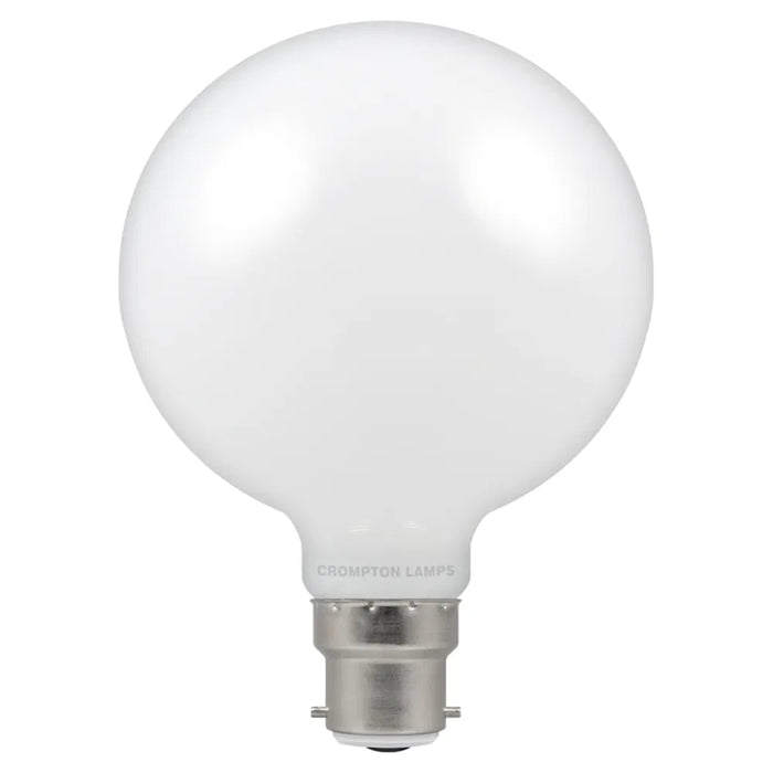 Crompton Lamps 12660 LED Globe G95 Opal Globe Dimmable 7W 2700K BC-B22d