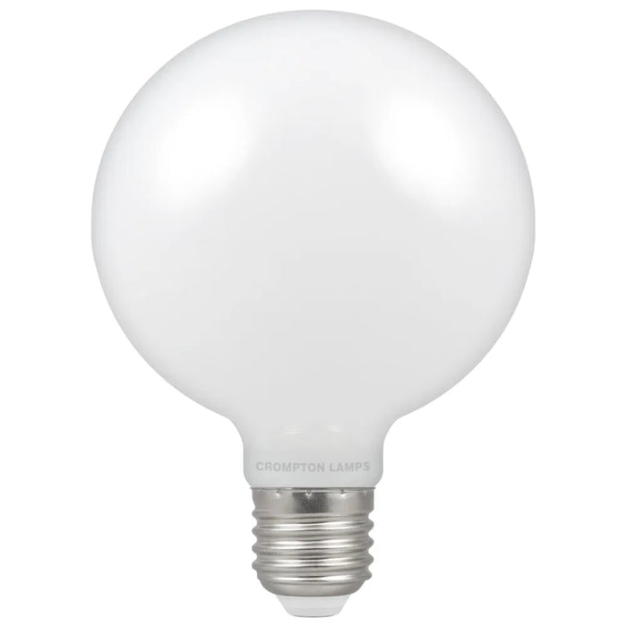 Crompton Lamps 12677 LED Globe G95 Opal Globe Dimmable 7W 2700K ES-E27