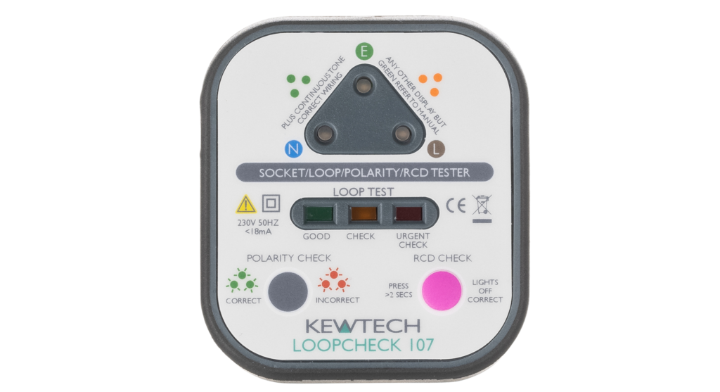 Kewtech LOOPCHECK107 Mains Socket Tester w/Loop Check