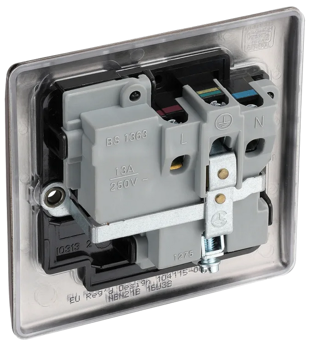 BG Nexus NBN21B 13A Socket Outlet Black Nickel