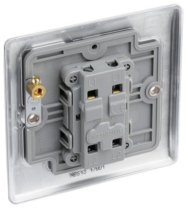 BG Nexus NBS13 Intermediate Switch Brushed Steel