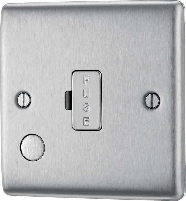 BG Nexus NBS55 13A Unswitched Fused Spur Brushed Stainless