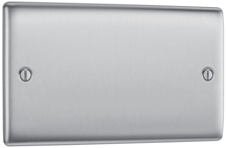 BG Nexus NBS95 Blank Plate 2G Brushed Steel