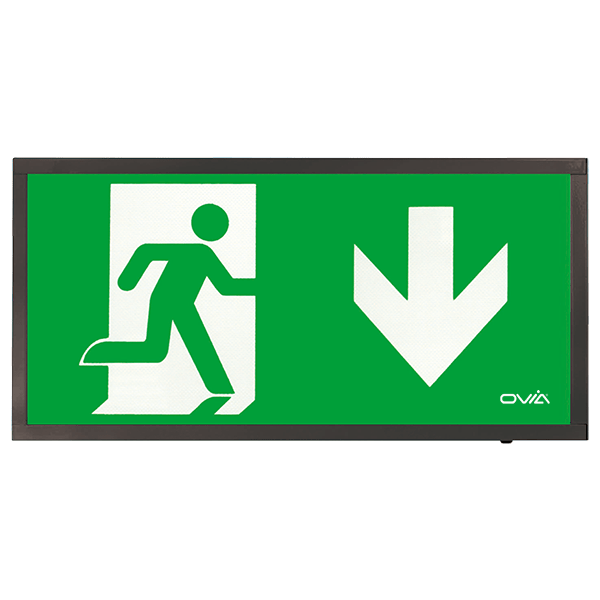 Ovia OEC4-D-B 4W Emergency LED Maintained Box Exit Sign Down Legend