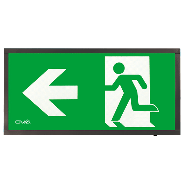 Ovia OEC4-L-B 4W Emergency LED Maintained Box Exit Sign Left Legend