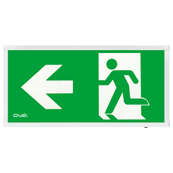 Ovia OEC4-L-W 4W Emergency LED Maintained Box Exit Sign Left Legend