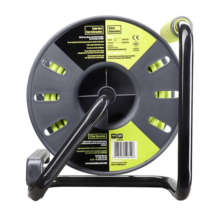 Masterplug OTLU40134SL Metal 4 Socket 40MTR Open Cable Reel