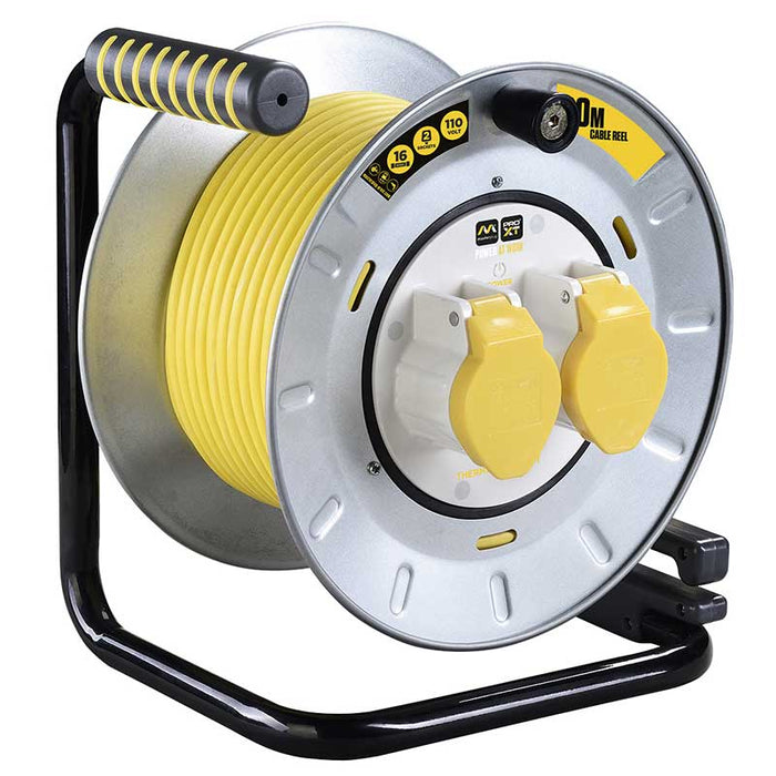 Masterplug OTMU30162LV 30MTR Open Reel  110V Metal 2 Socket