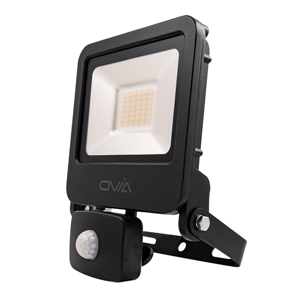 Ovia OV10130BKCWPIR 30W LED Floodlight IP65 CW Black