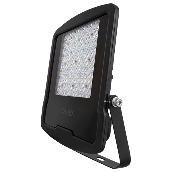 Ovia OV102100BKCWPC 100W 4000K LED Asymmetric Floodlight With Photocell