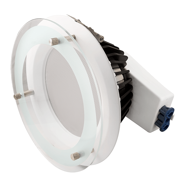 Ovia OV65306CTAGL 30W 190mm Diameter Downlight With Drop Glass & CTA Switch - IP44 - White