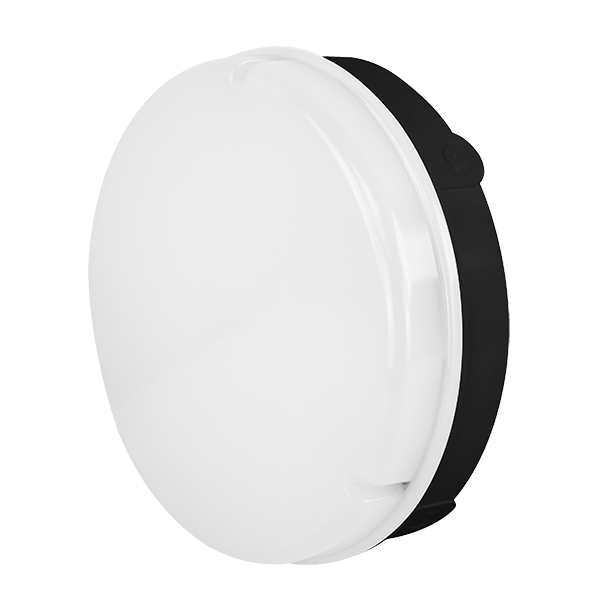 Ovia OV9300BK12 12W LED Bulkhead With Knockouts - Standard - IP65 - CTA - Black