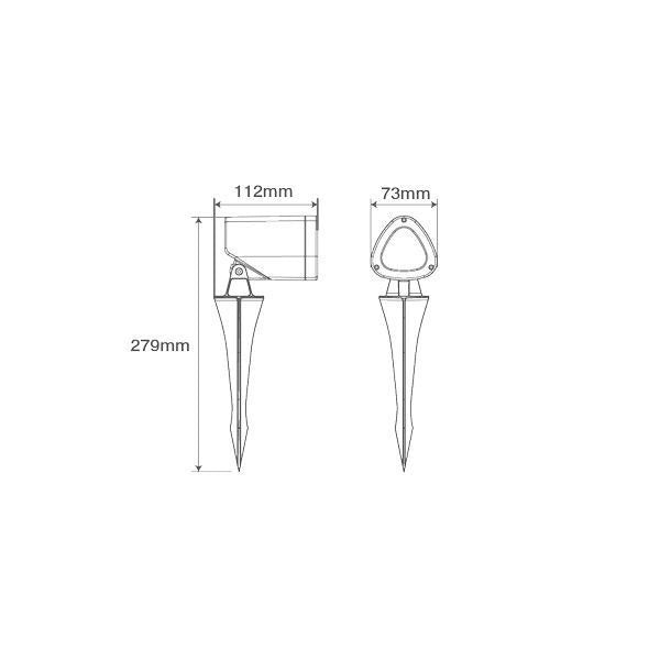 Ovia OV2811C7GY 7W Led Spike Light IP65 4000K Grey