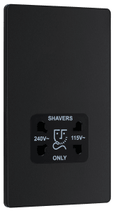 BG Evolve PCDMB20B 115/240V Dual Voltage Shaver Socket Matt Black