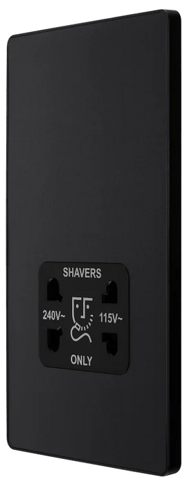 BG Evolve PCDMB20B 115/240V Dual Voltage Shaver Socket Matt Black