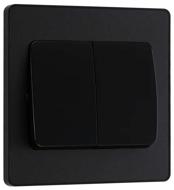 BG Evolve PCDMB42WB 2 Gang 20A 16AX 2 Way Wide Rocker Light Switch - Black Insert