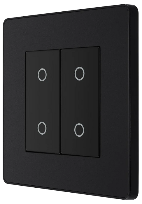 BG Evolve PCDMBTDM2B 2 Gang 200W Trailing Edge Master Touch Dimmer - Black Insert Matt Black